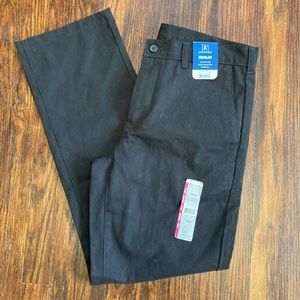 Men’s George Brand Flat Front Black Casual Dress Pant